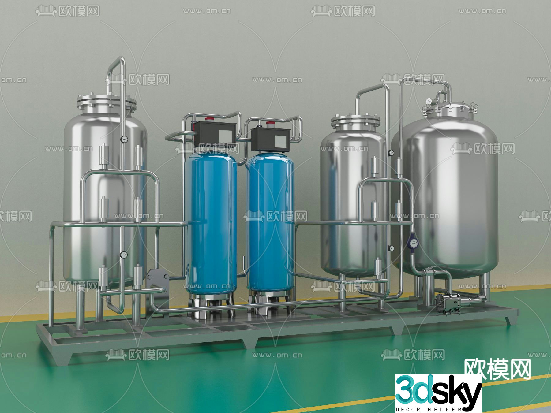 Modern industrial equipment 3d model