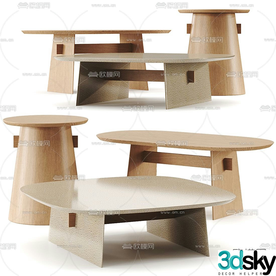 Natuzzi round table coffee table 3d model