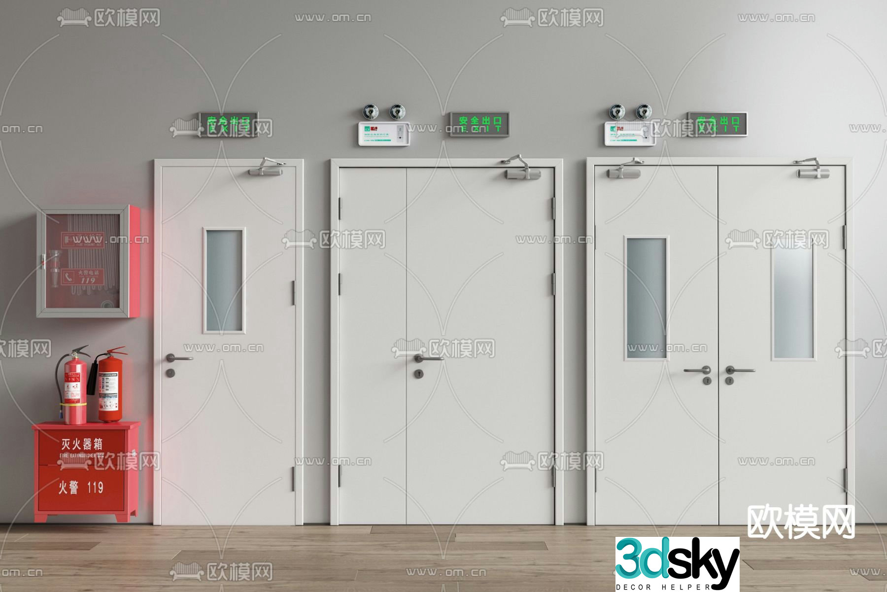 fire door safety door fire door 3d model