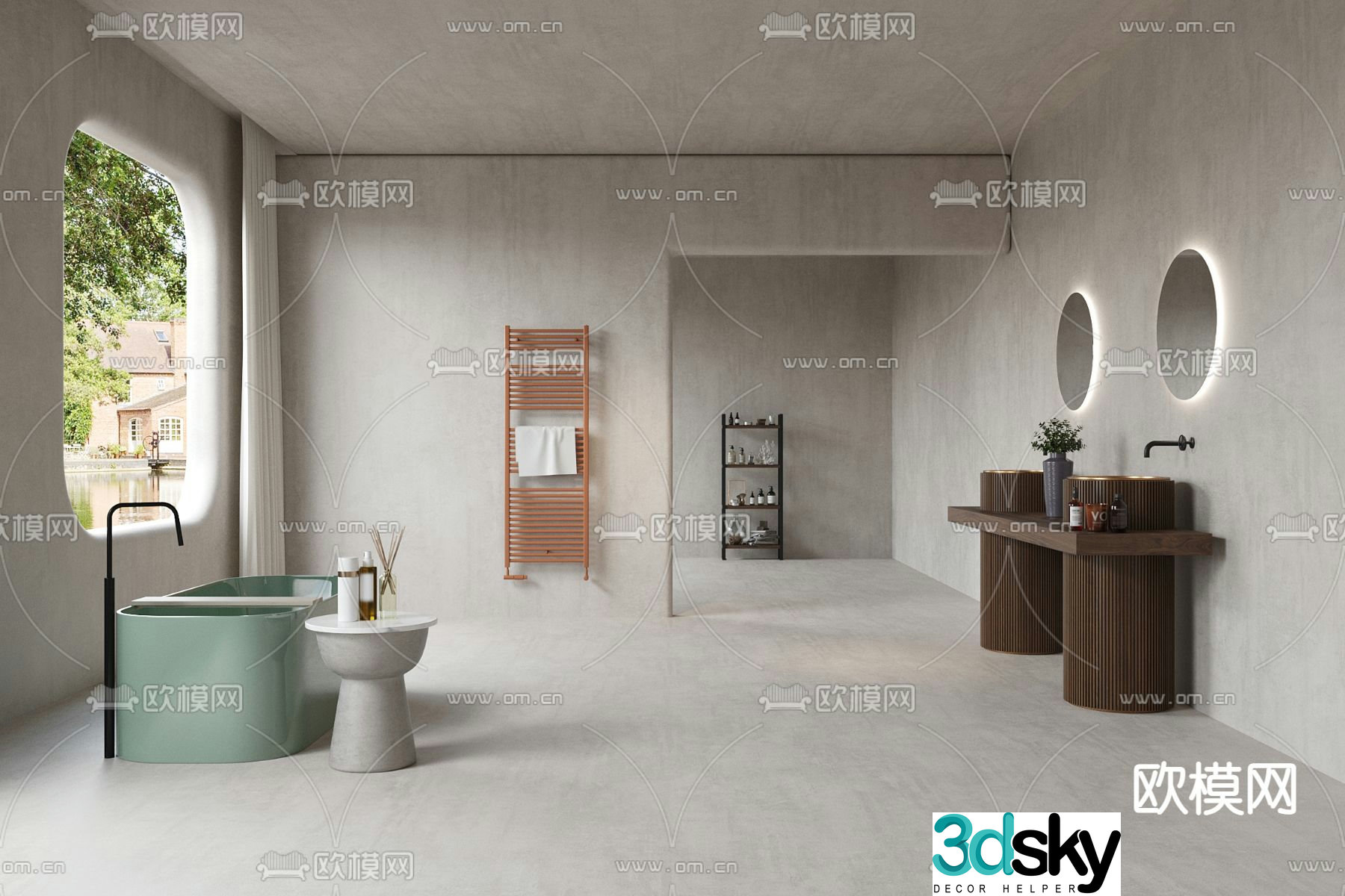 Minotti modern bathroom bathroom 3d model
