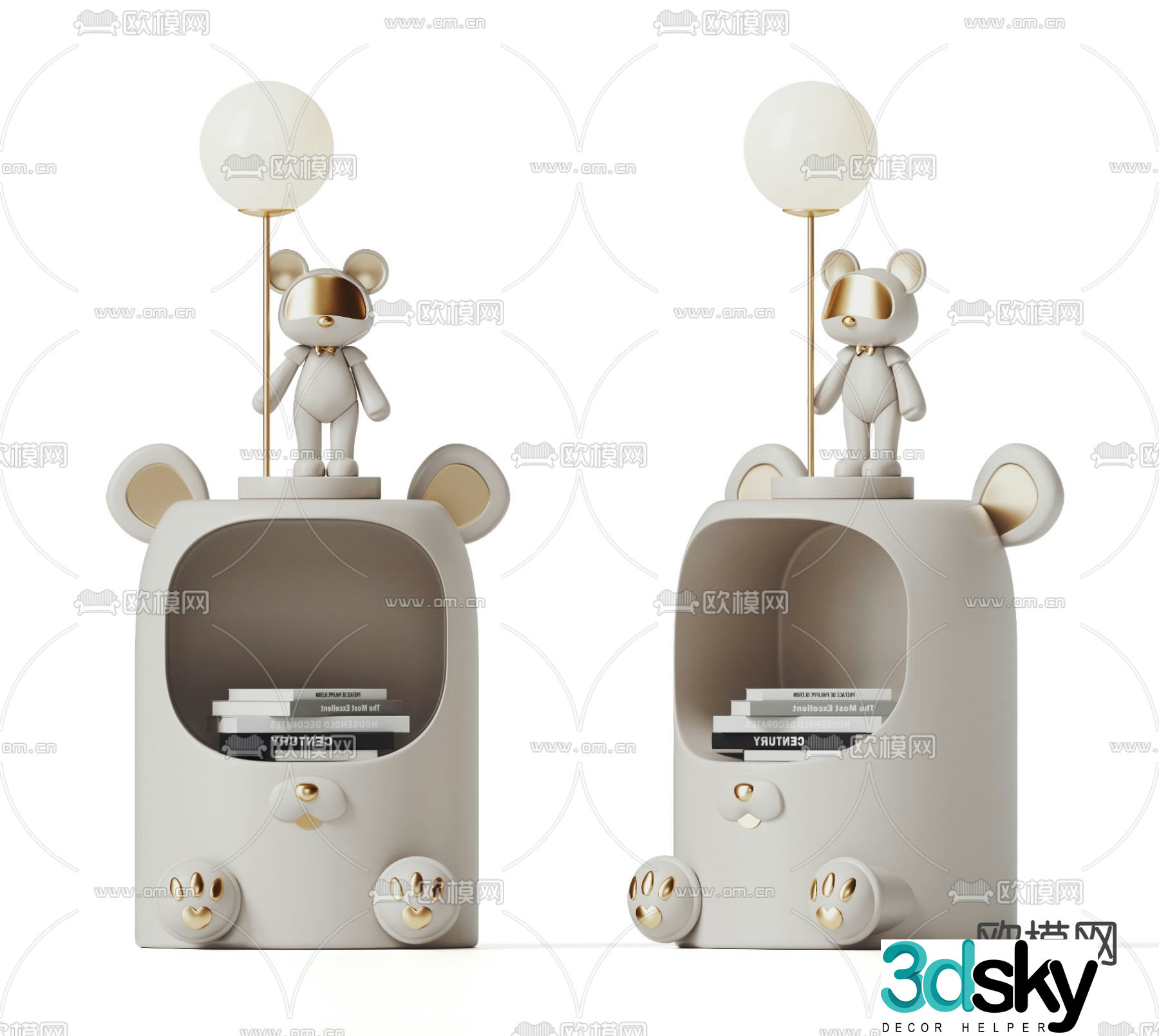 Modern children’s bedside table children’s cabinet 3d model