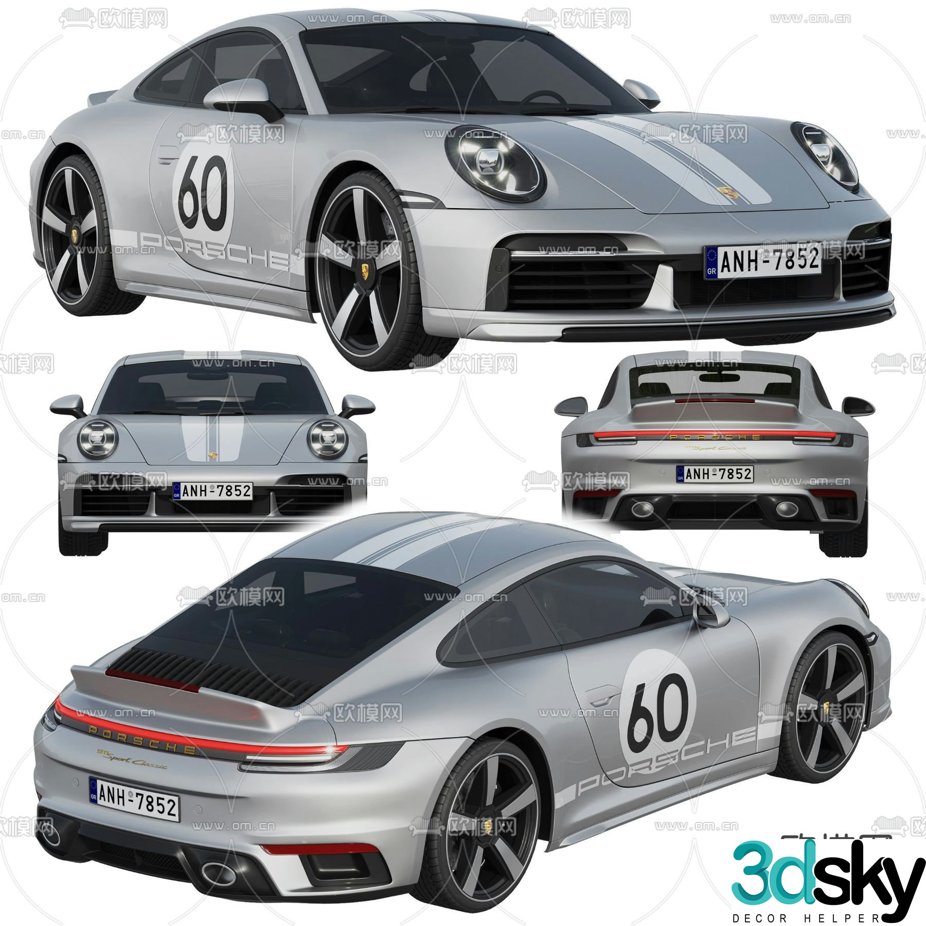 Porsche 911 sports car 3d model