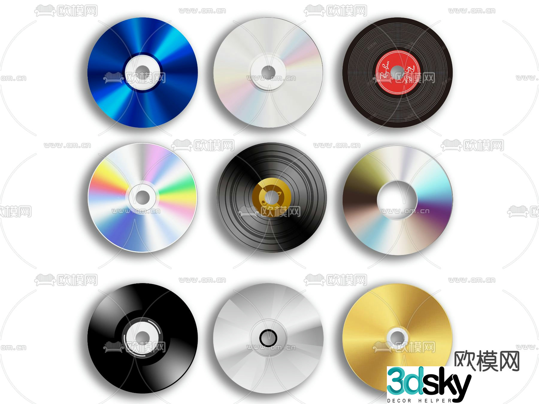 optical disc optical disc video disc 3d model