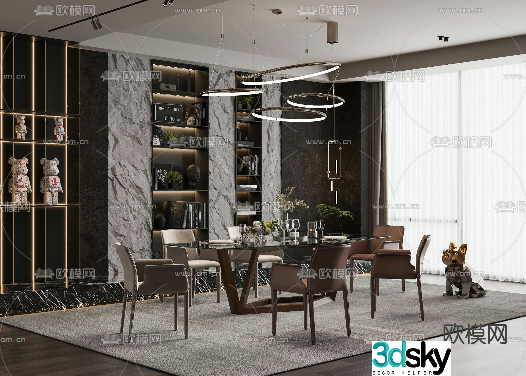 Cassina modern restaurant 3d model