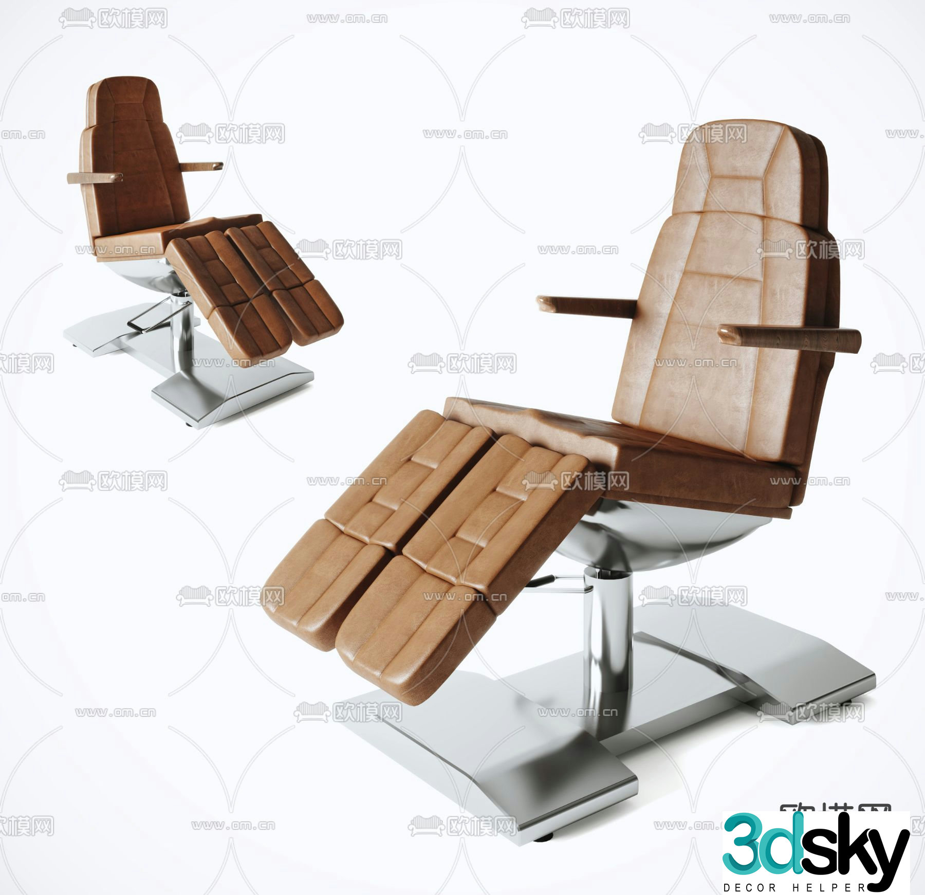 Modern barber chair massage chair 3d model
