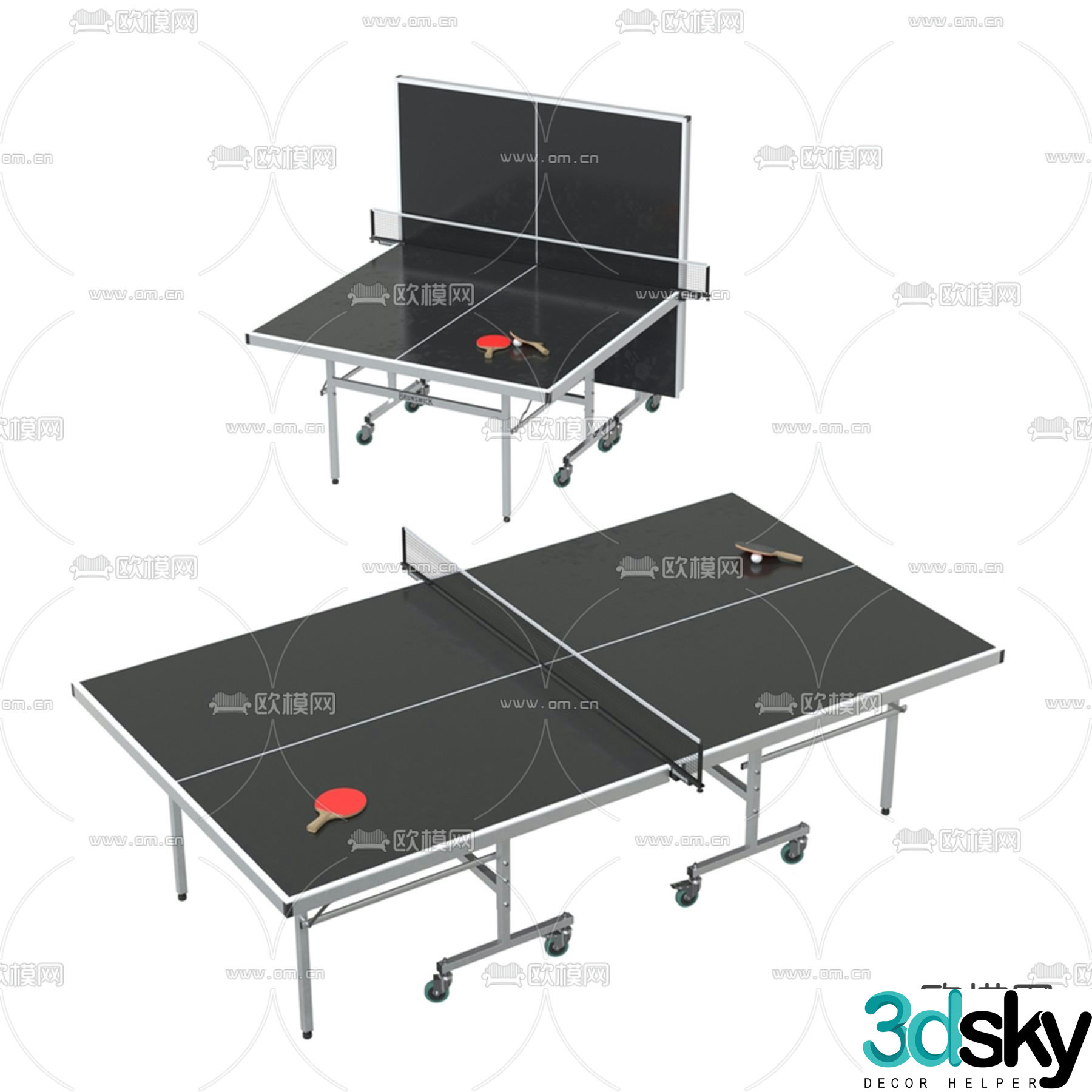 Modern table tennis table 3d model