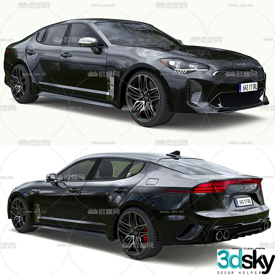 modern car sedan 3d model