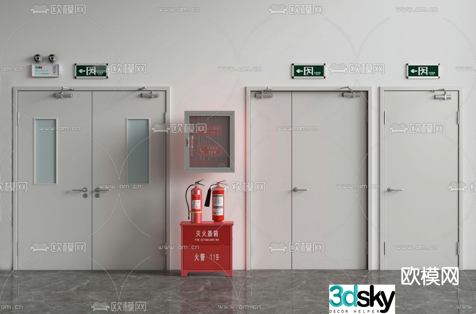 fire door safety door fire door 3d model