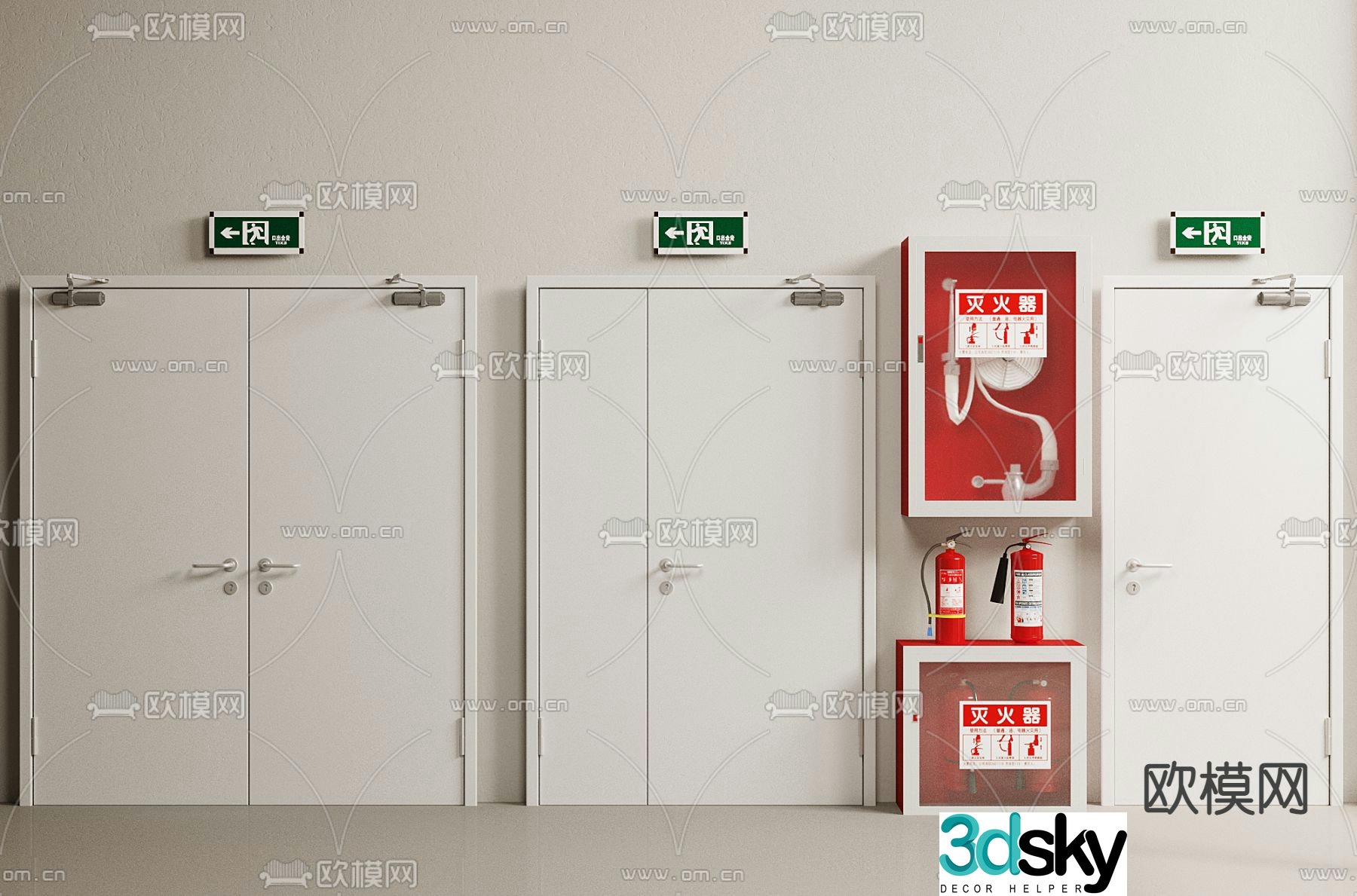 fire door safety door fire door 3d model