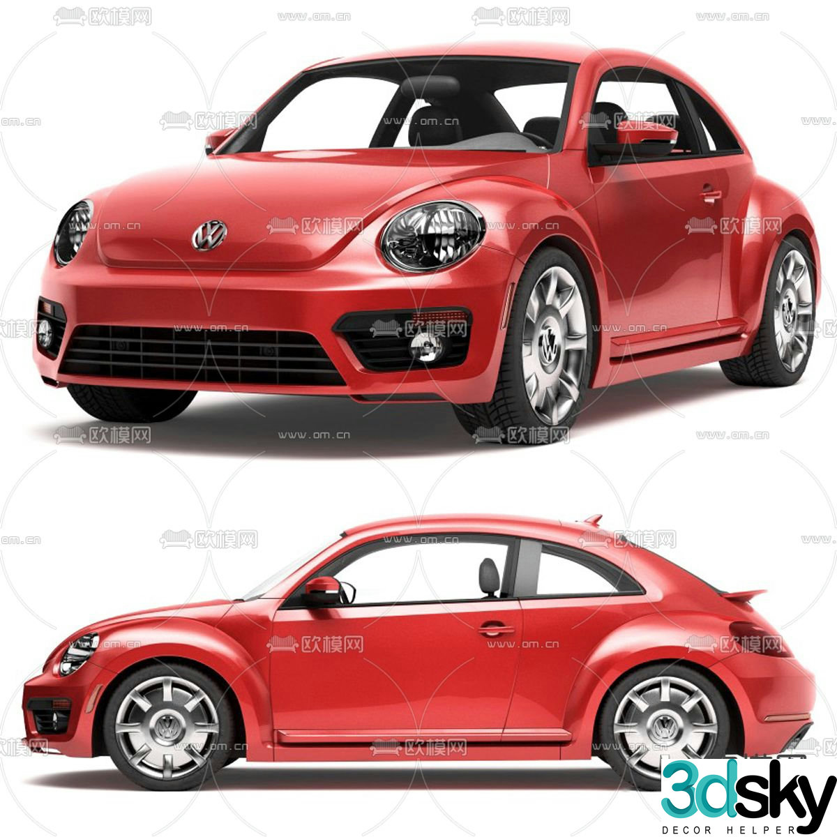 Modern Volkswagen Beetle car 3d model