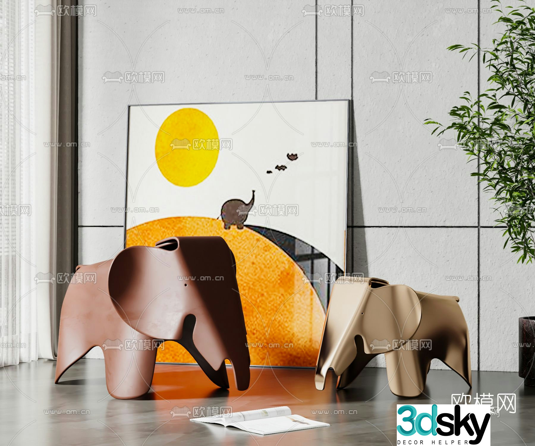 Modern animal children’s chair 3d model
