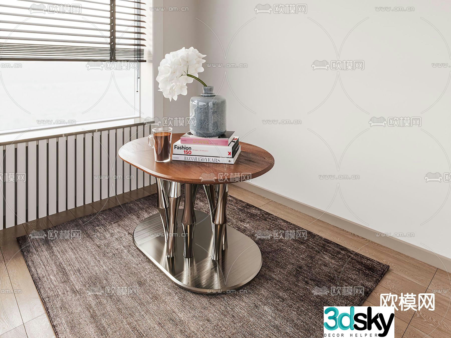 Poliform modern side table corner table 3d model