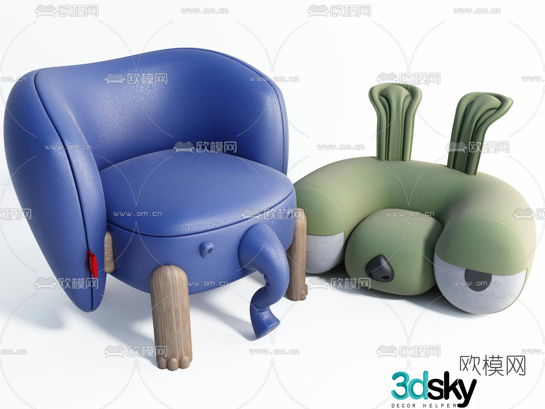 Modern children’s sofa 3d model