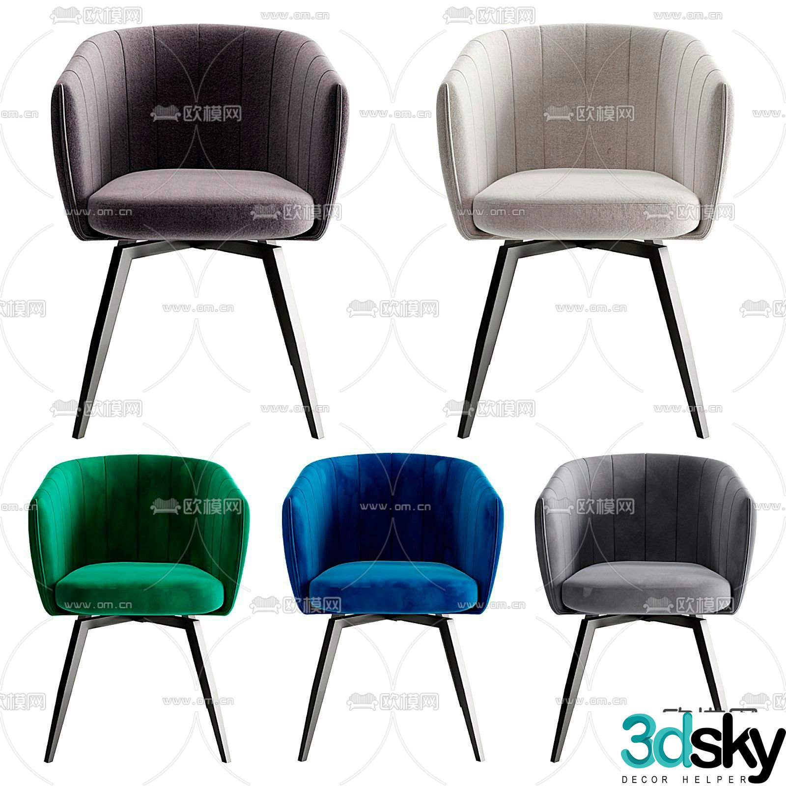 pertica single chair dining chair 3d model