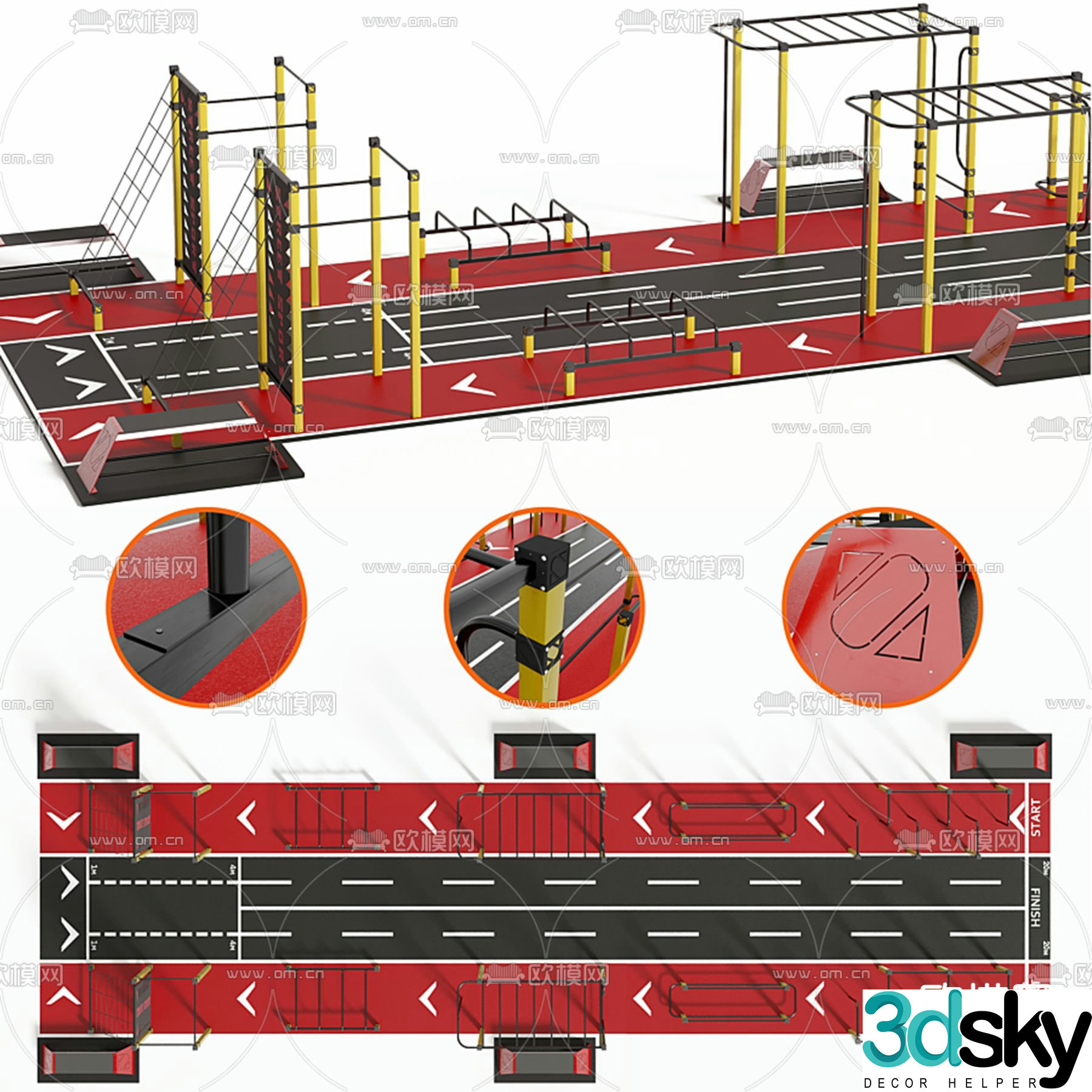 Sports equipment 3d model