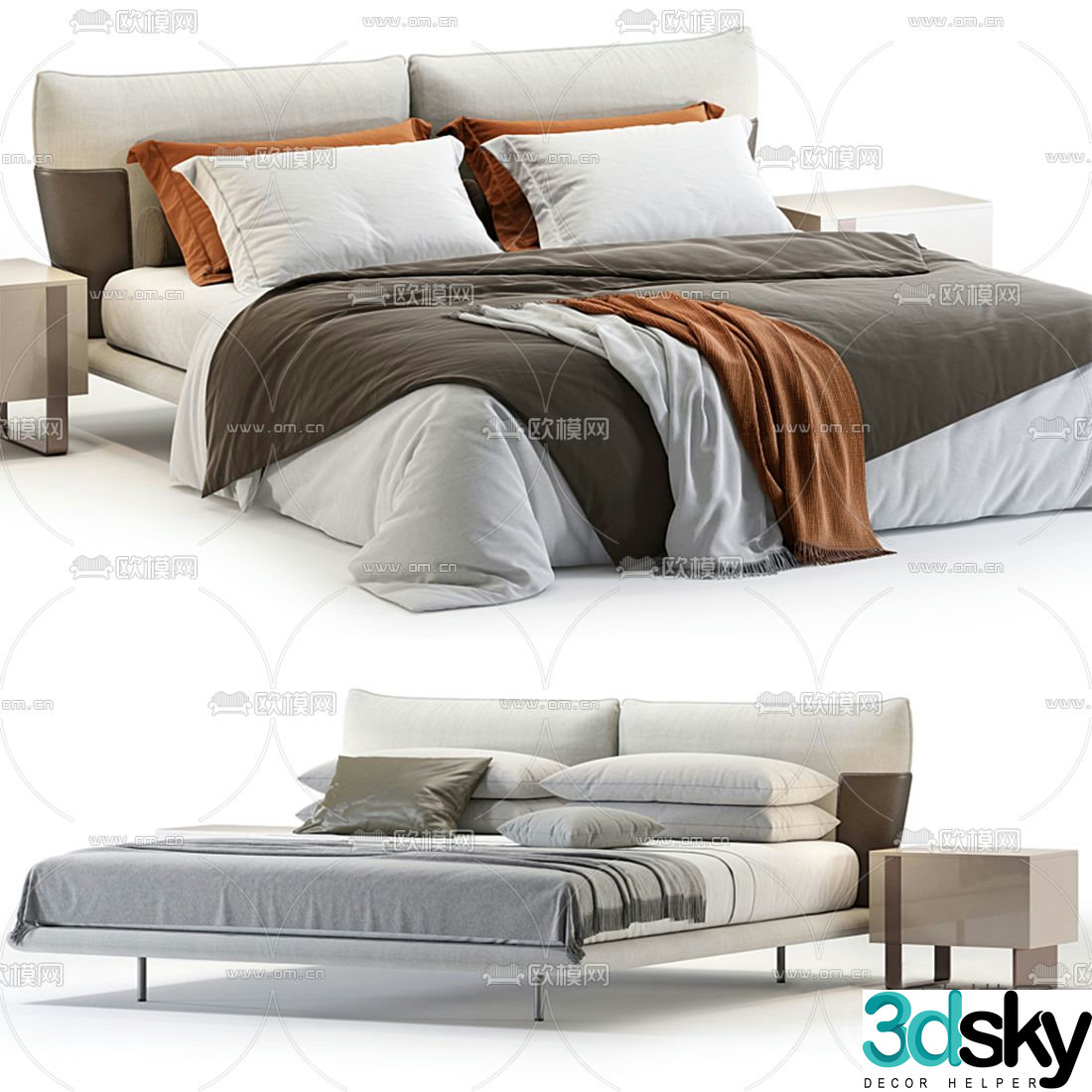 Bonaldo double bed 3d model