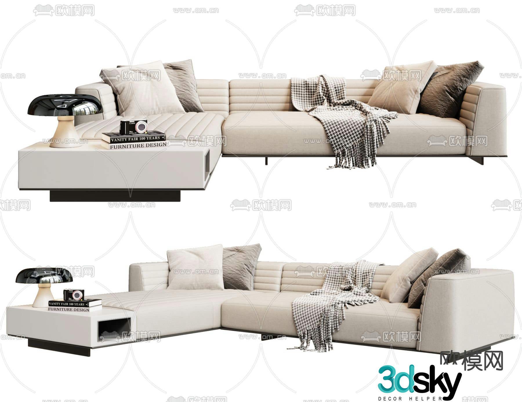 Pertica modern corner sofa 3d model