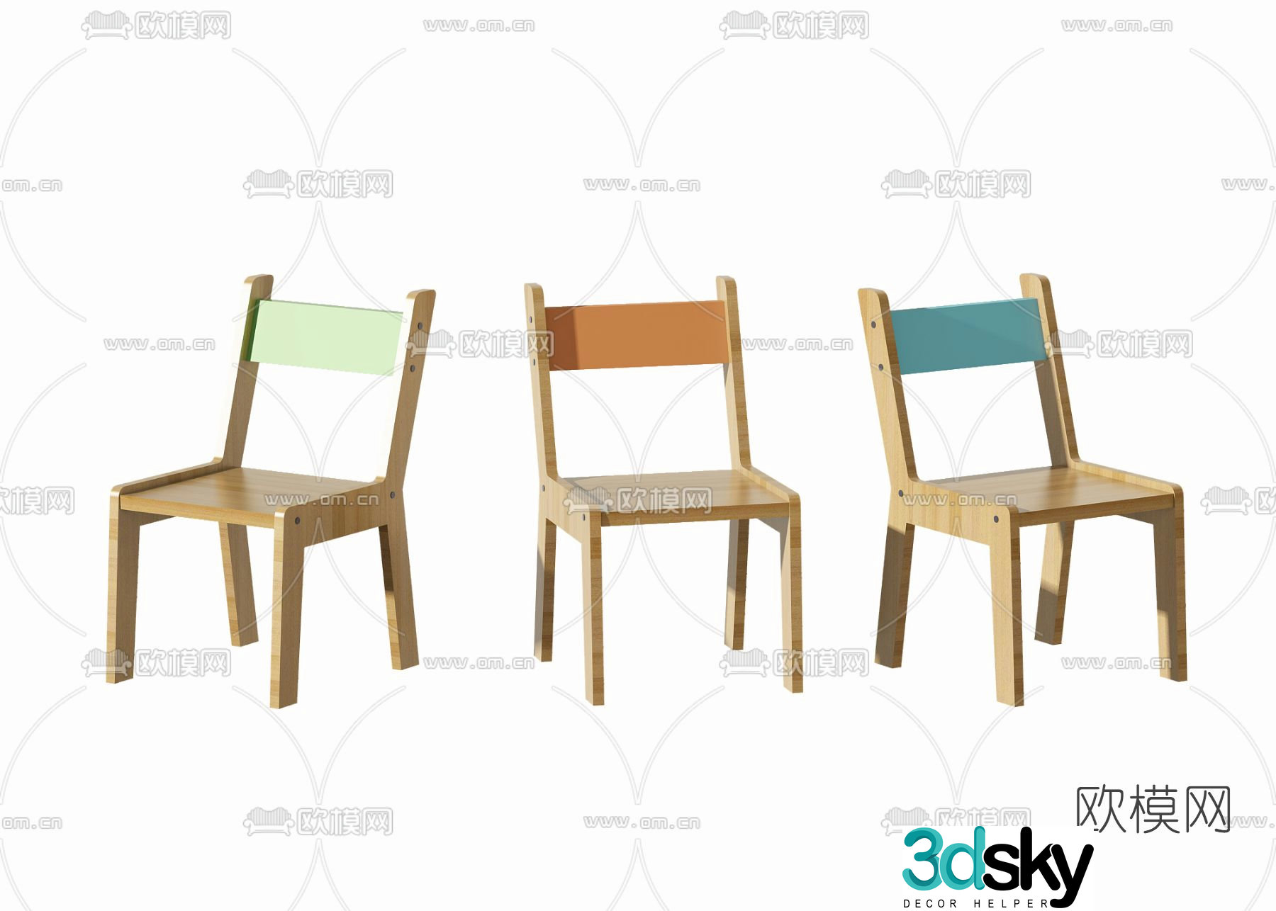 Nordic children’s chair 3d model