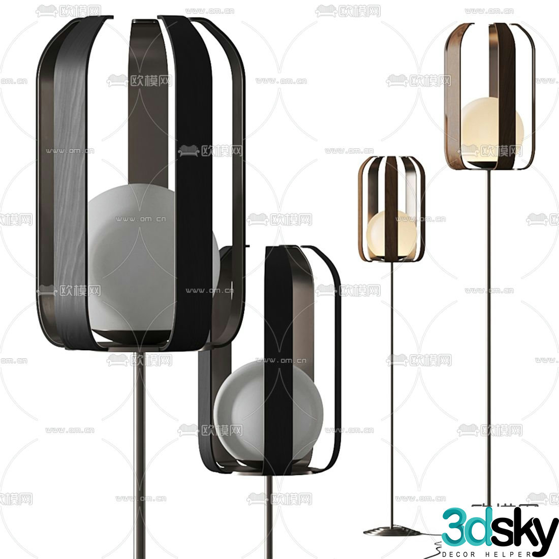 Giorgetti modern floor lamp 3d model