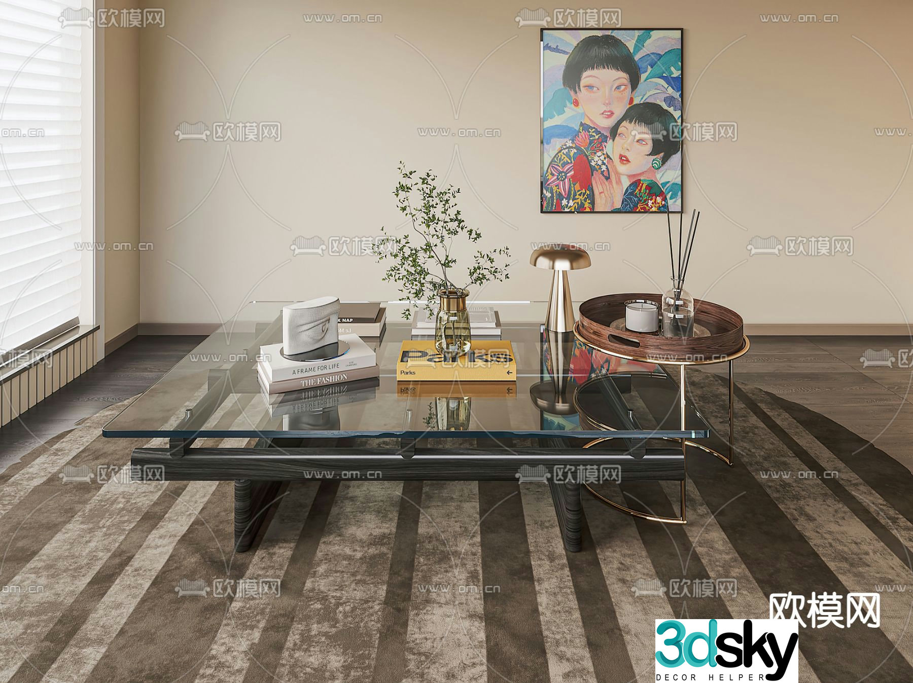 Poliform square coffee table 3d model