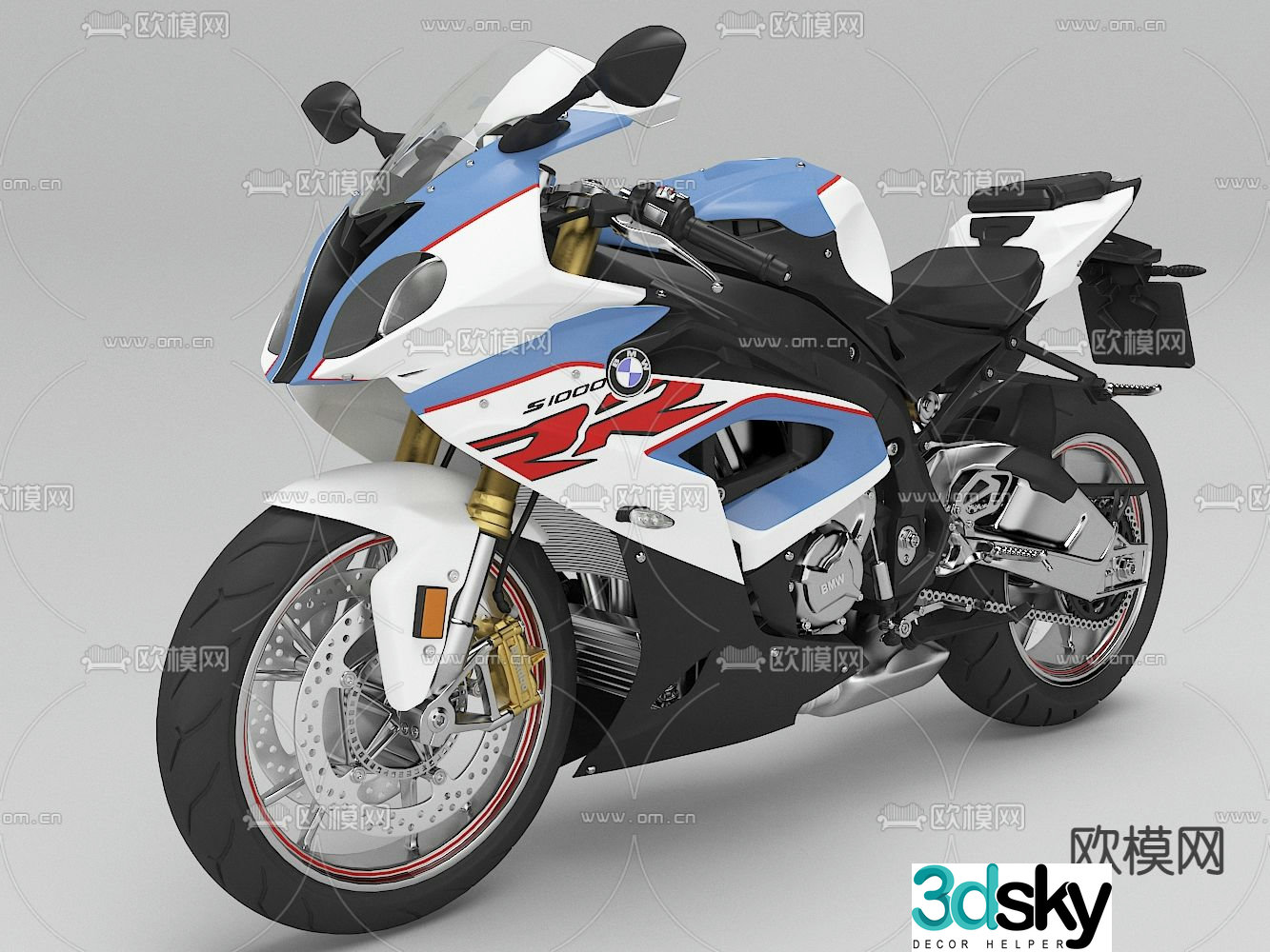 bmw double r motorcycle 3d model