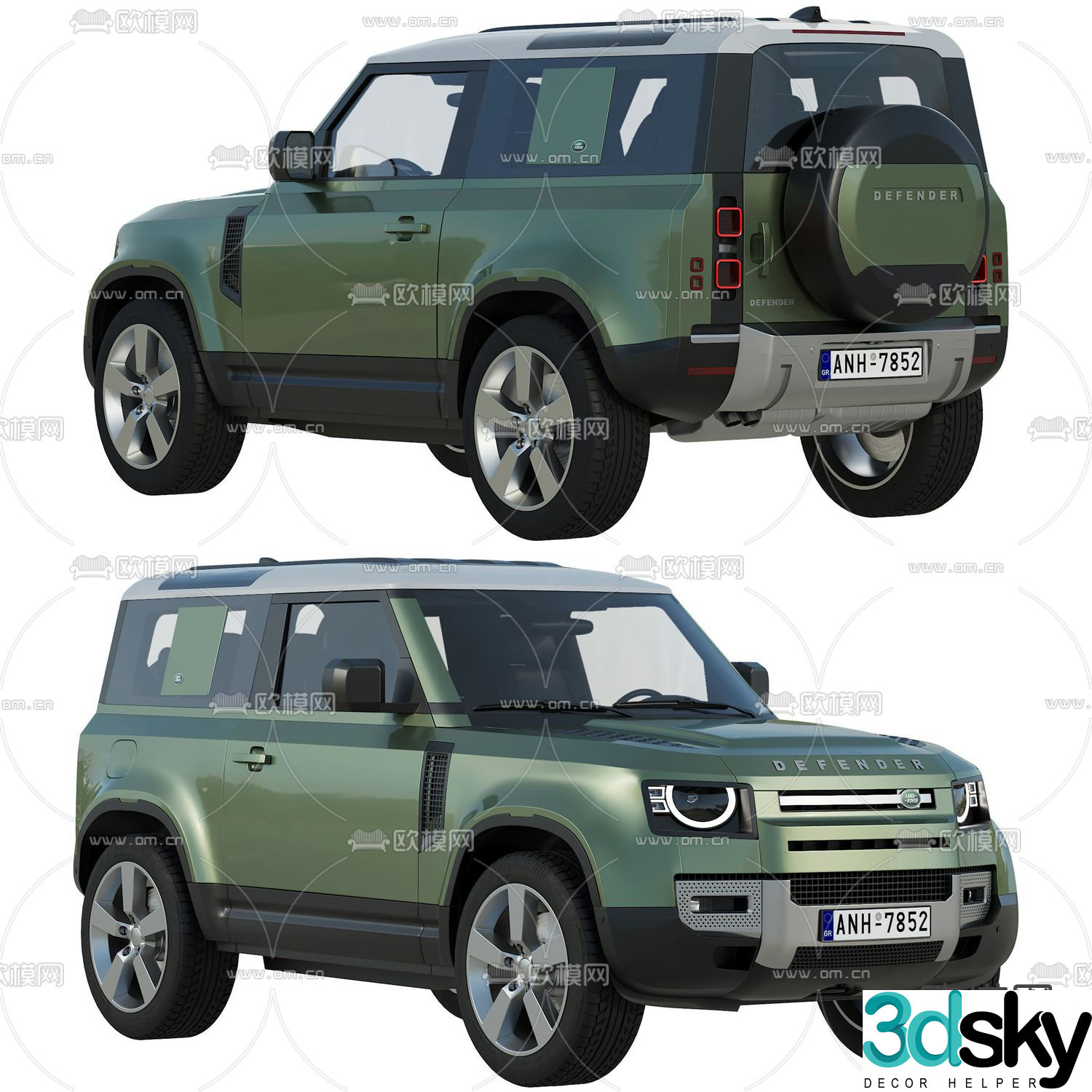 Hyundai Land Rover Defender Off Road Car 3d Model