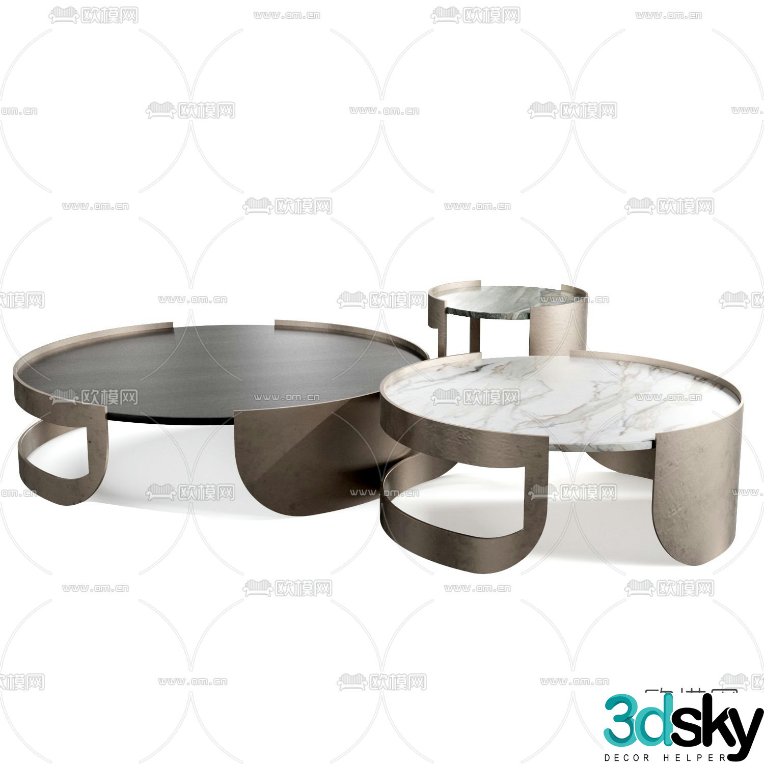Cattelan Italia mother-in-law coffee table 3d model