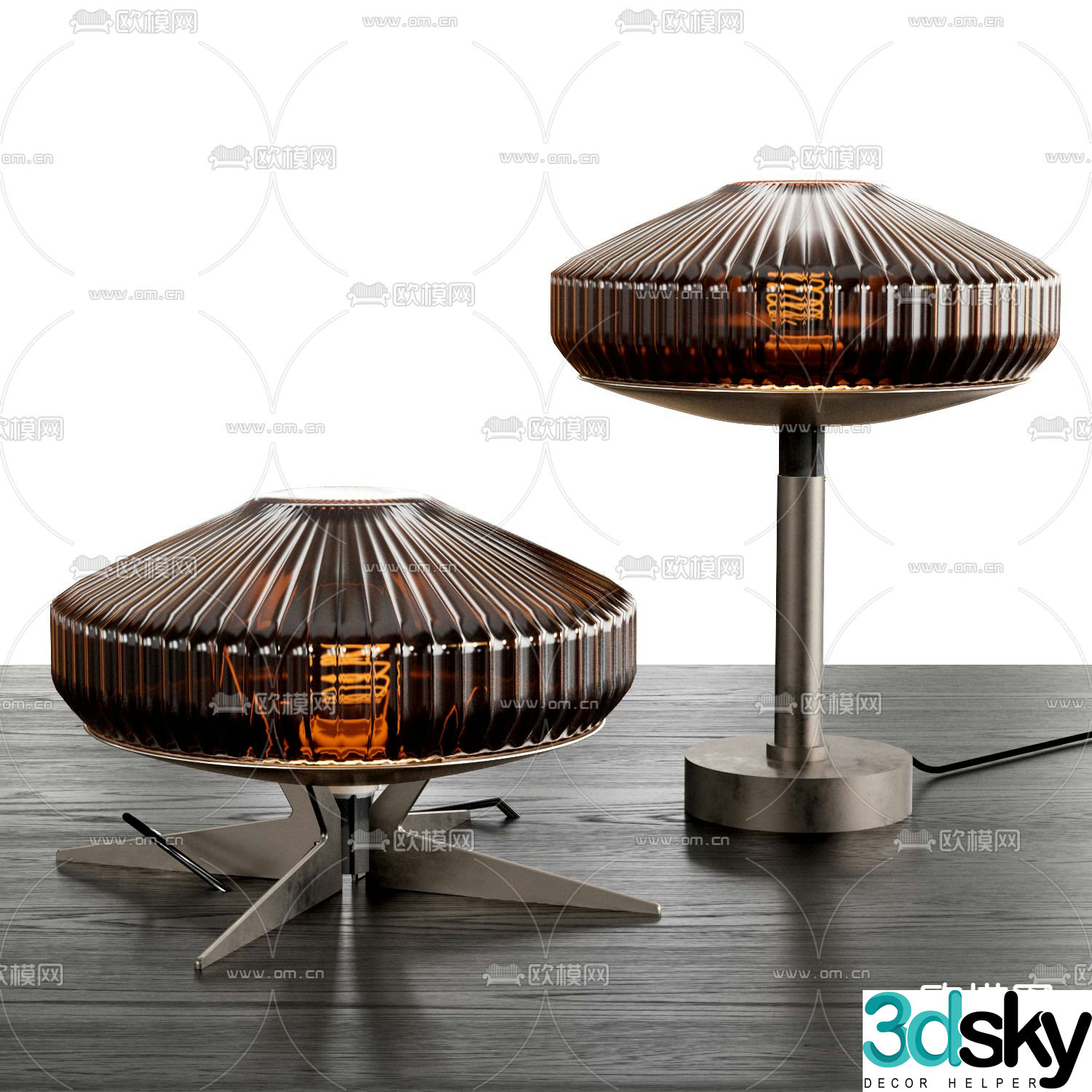 Flos glass table lamp 3d model