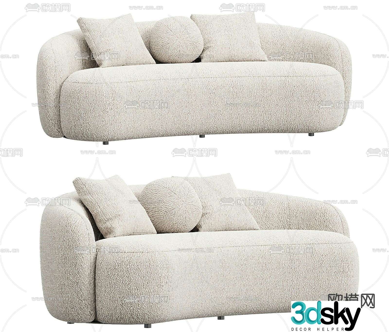 Flexform white leisure sofa 3d model