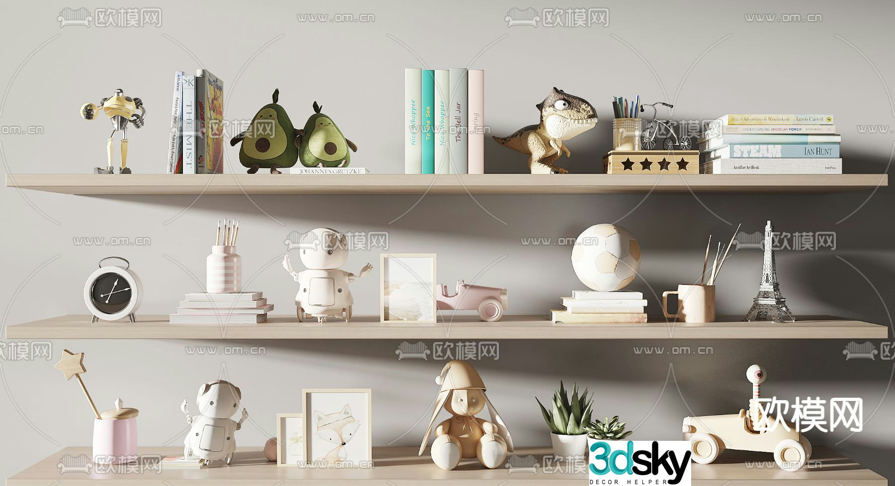 Modern books toys children’s ornaments 3d model