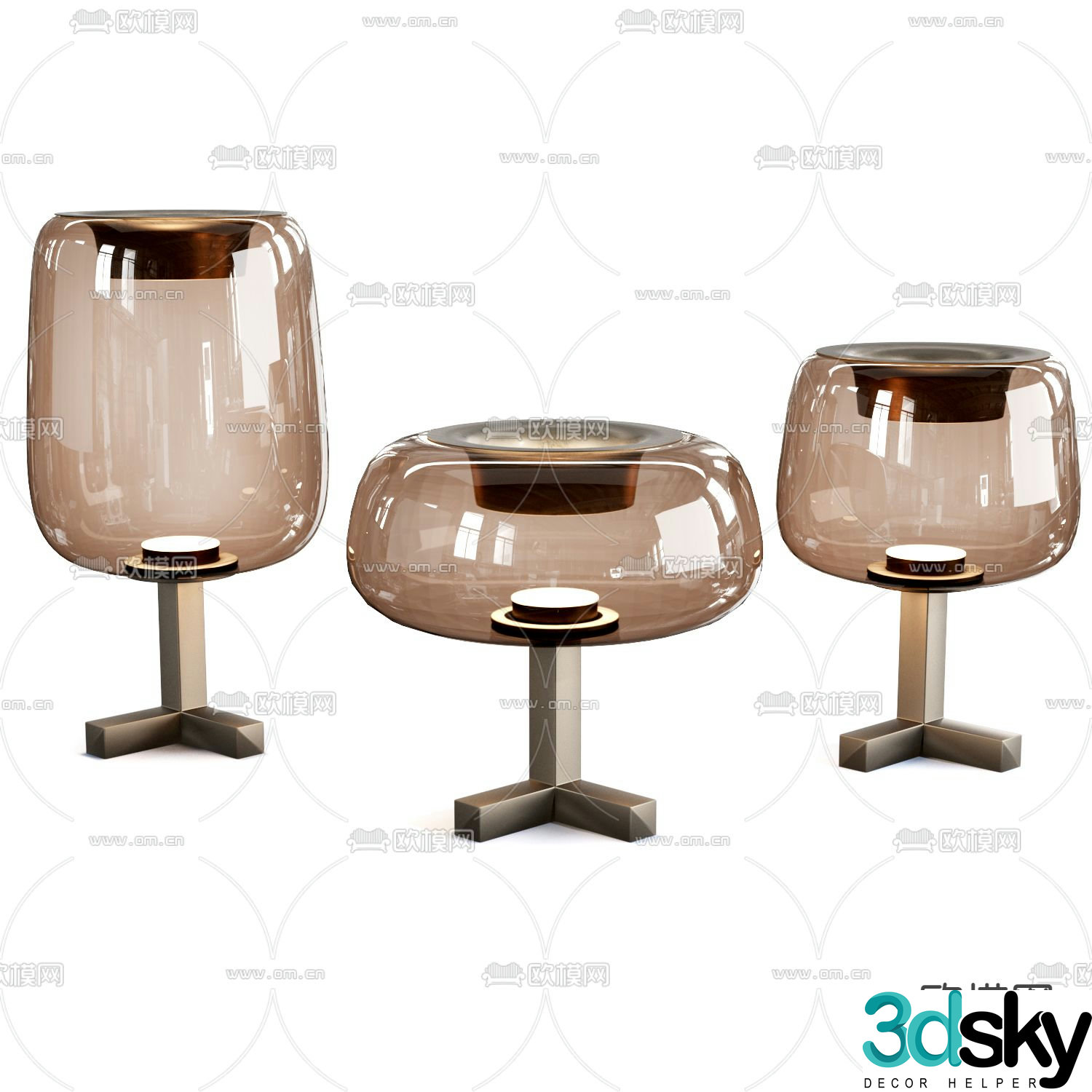 FLOS glass table lamp 3d model