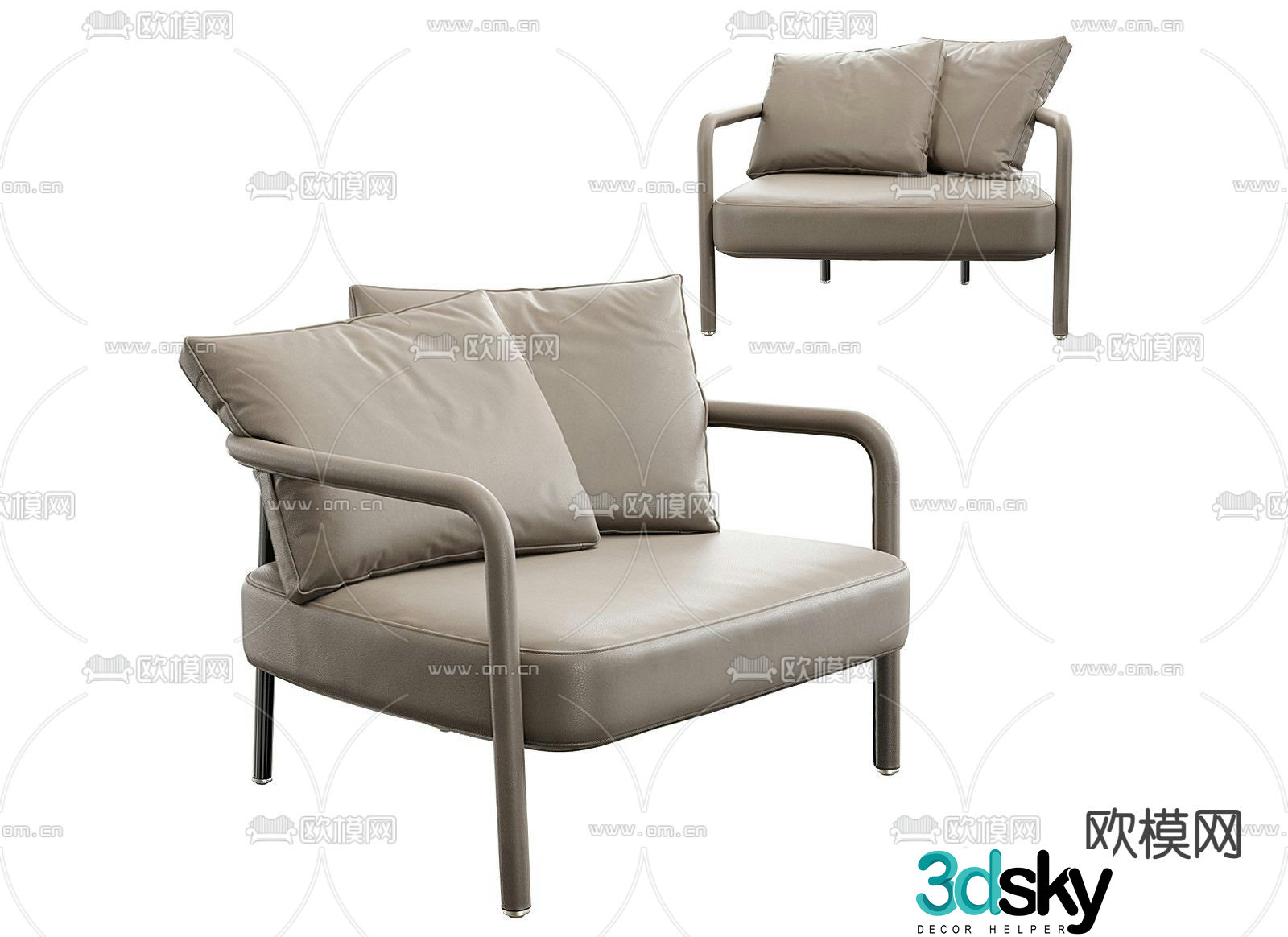 B&B italia modern casual single chair 3d model