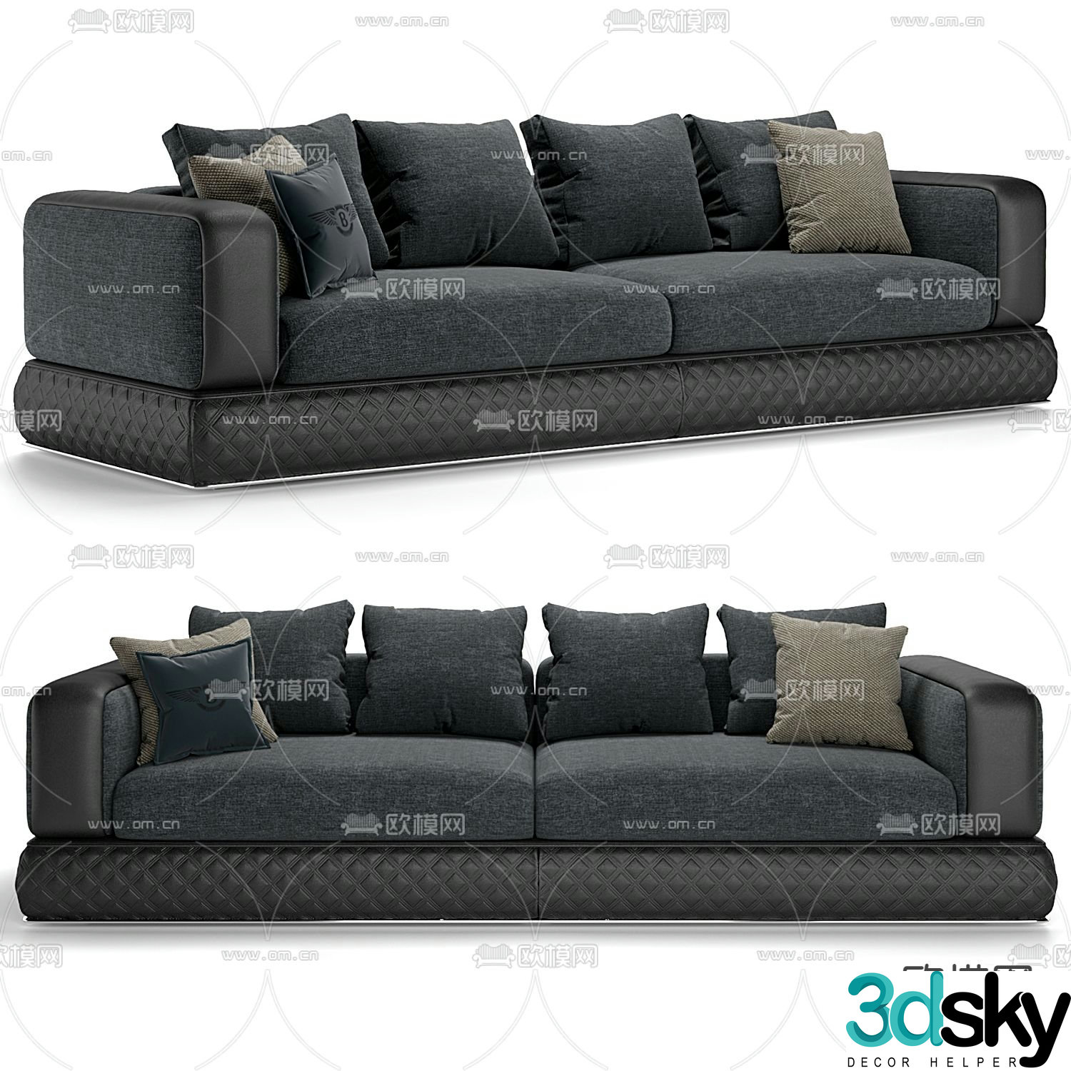 Fendi modern love seat 3d model