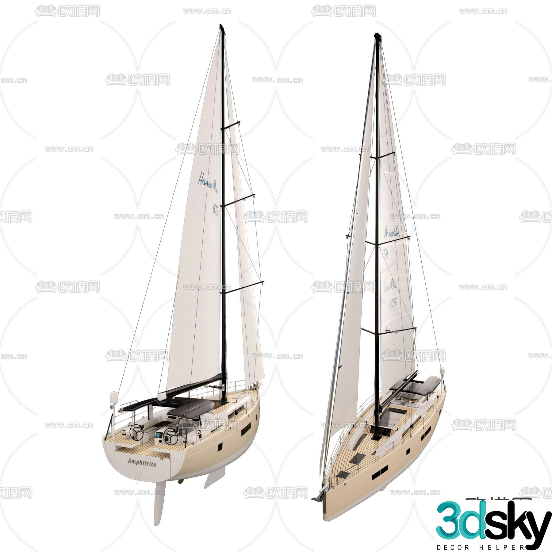 Hans yacht speedboat 3d model