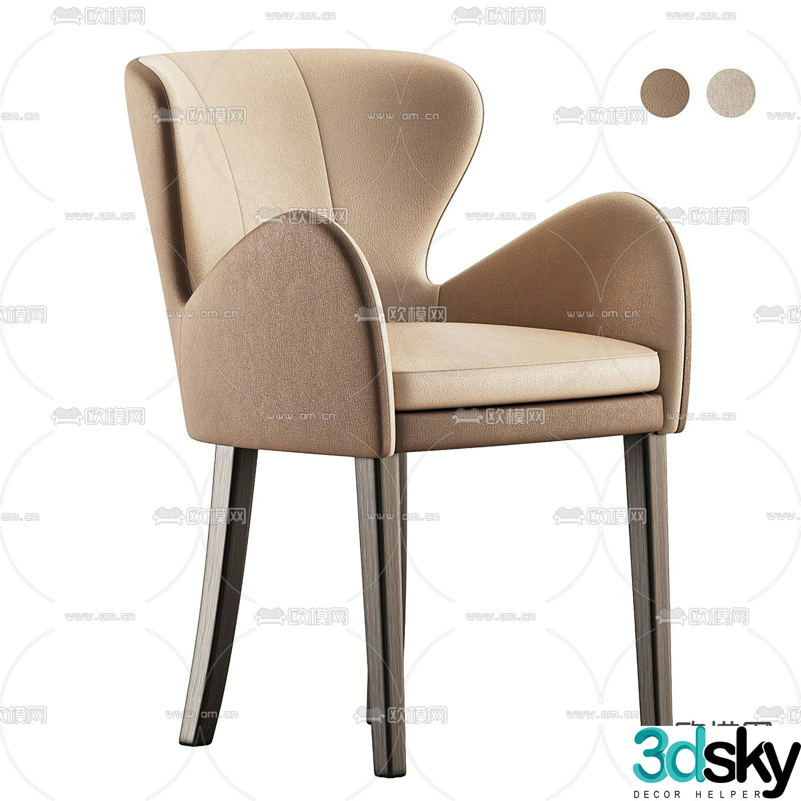 pertica chair single chair 3d model