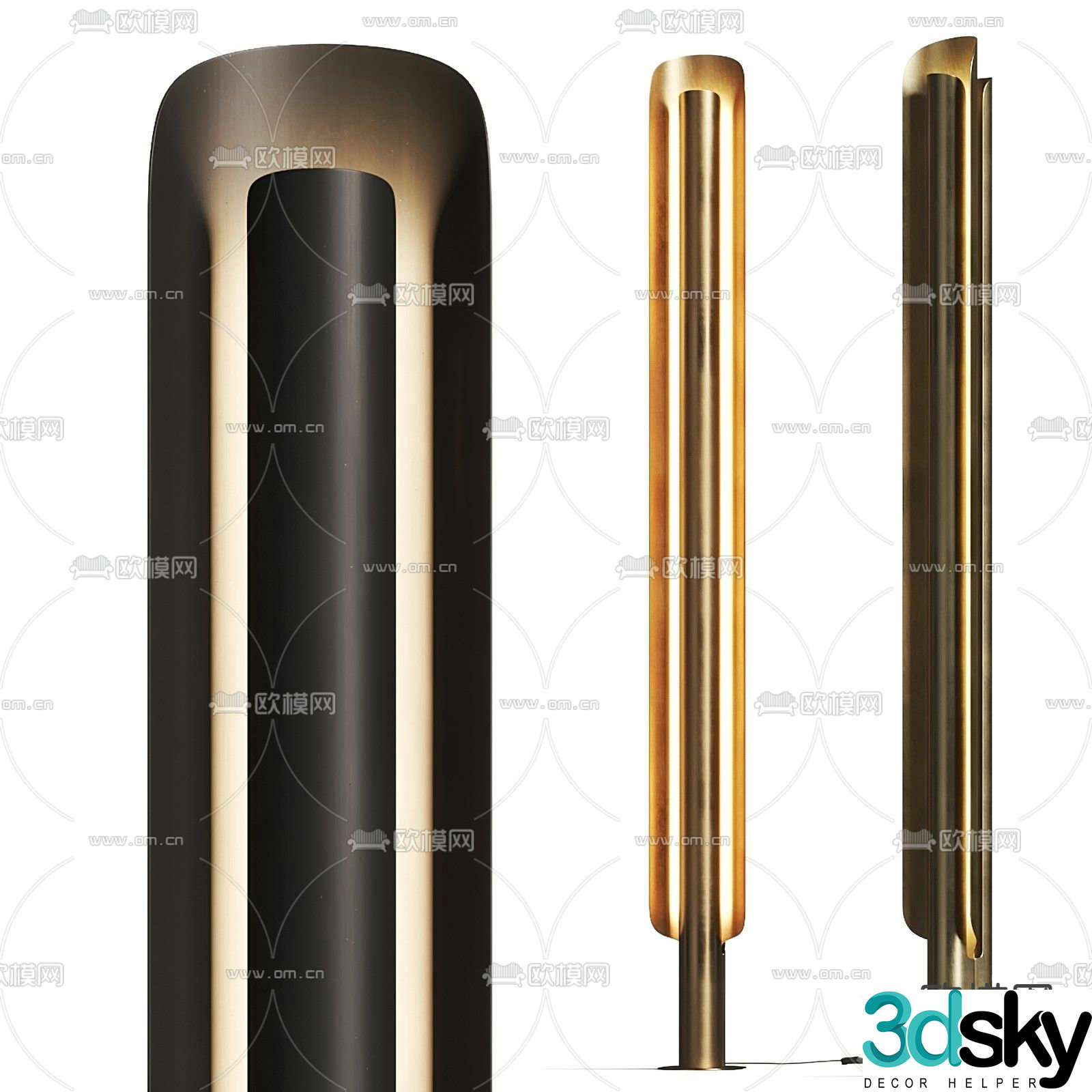 FLOS light luxury metal column floor lamp 3D model
