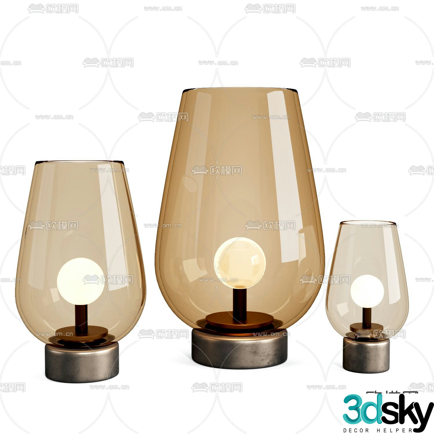 FLOS glass table lamp 3d model