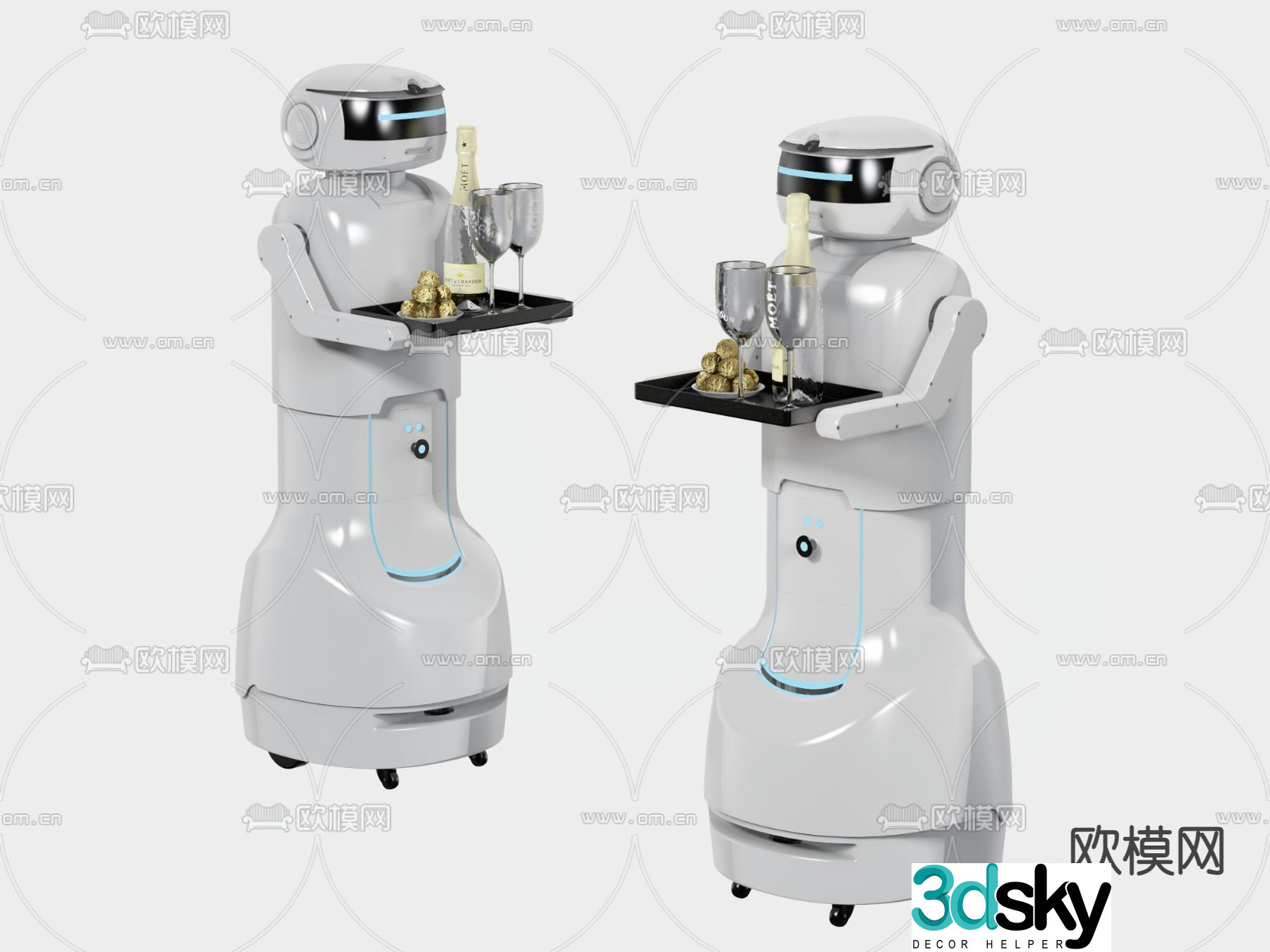 Intelligent food delivery robot 3D model