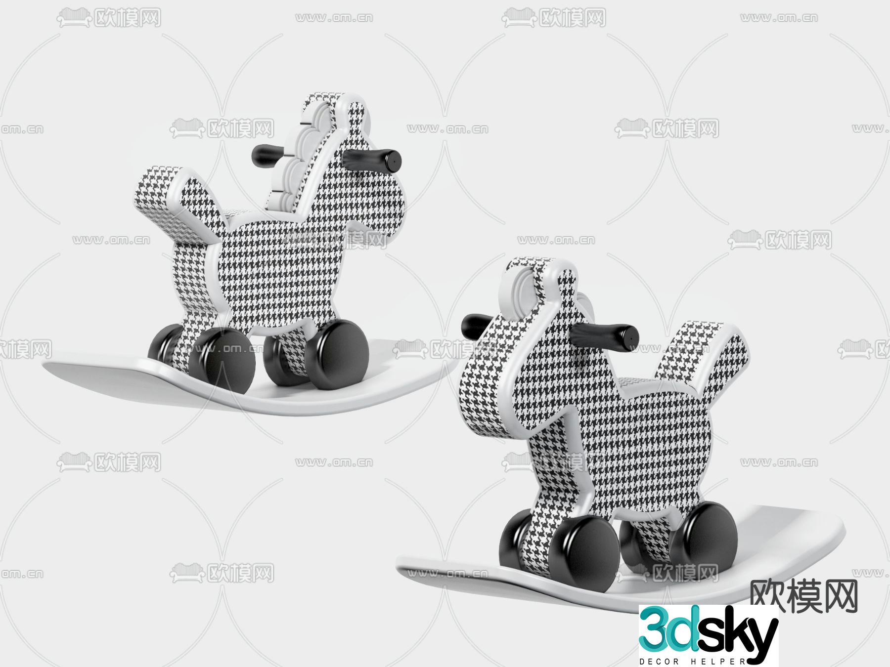 Modern children’s rocking horse 3d model