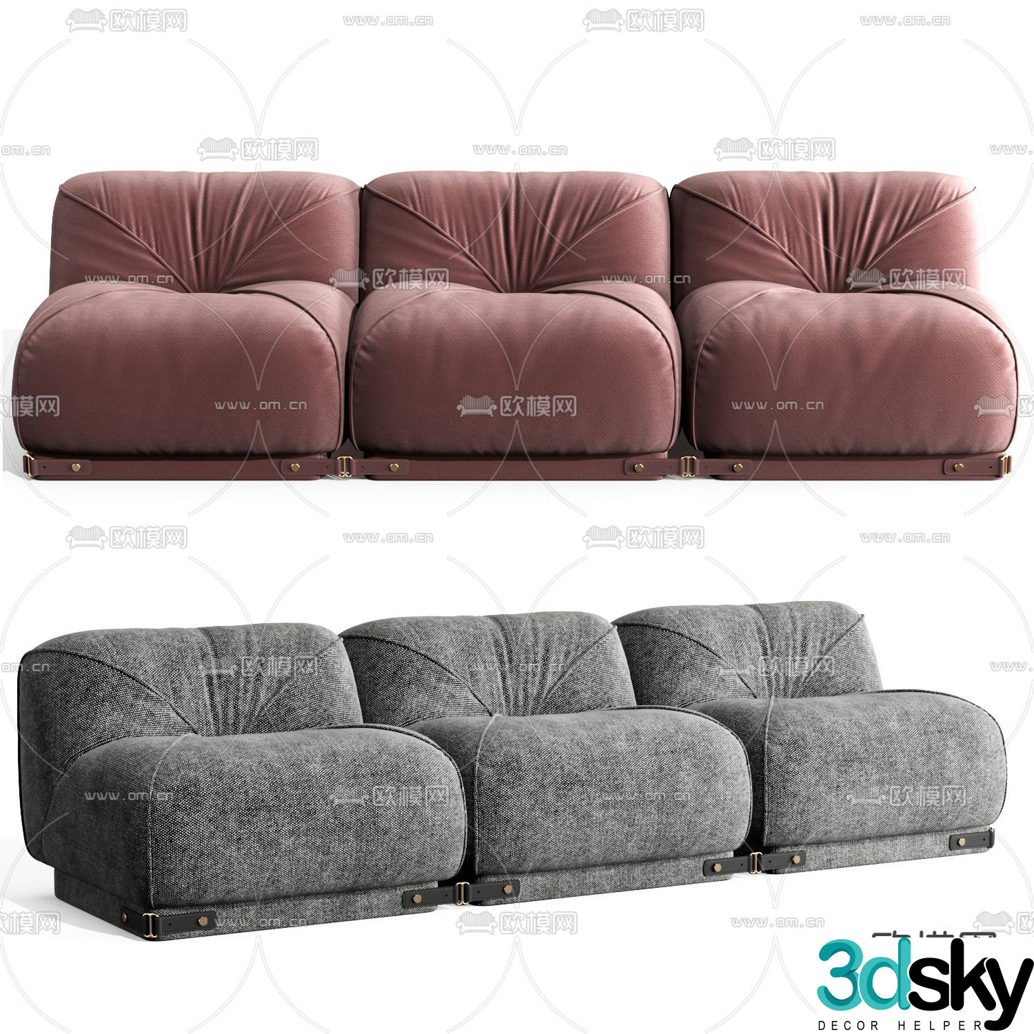 Natuzzi multi-seat sofa 3d model