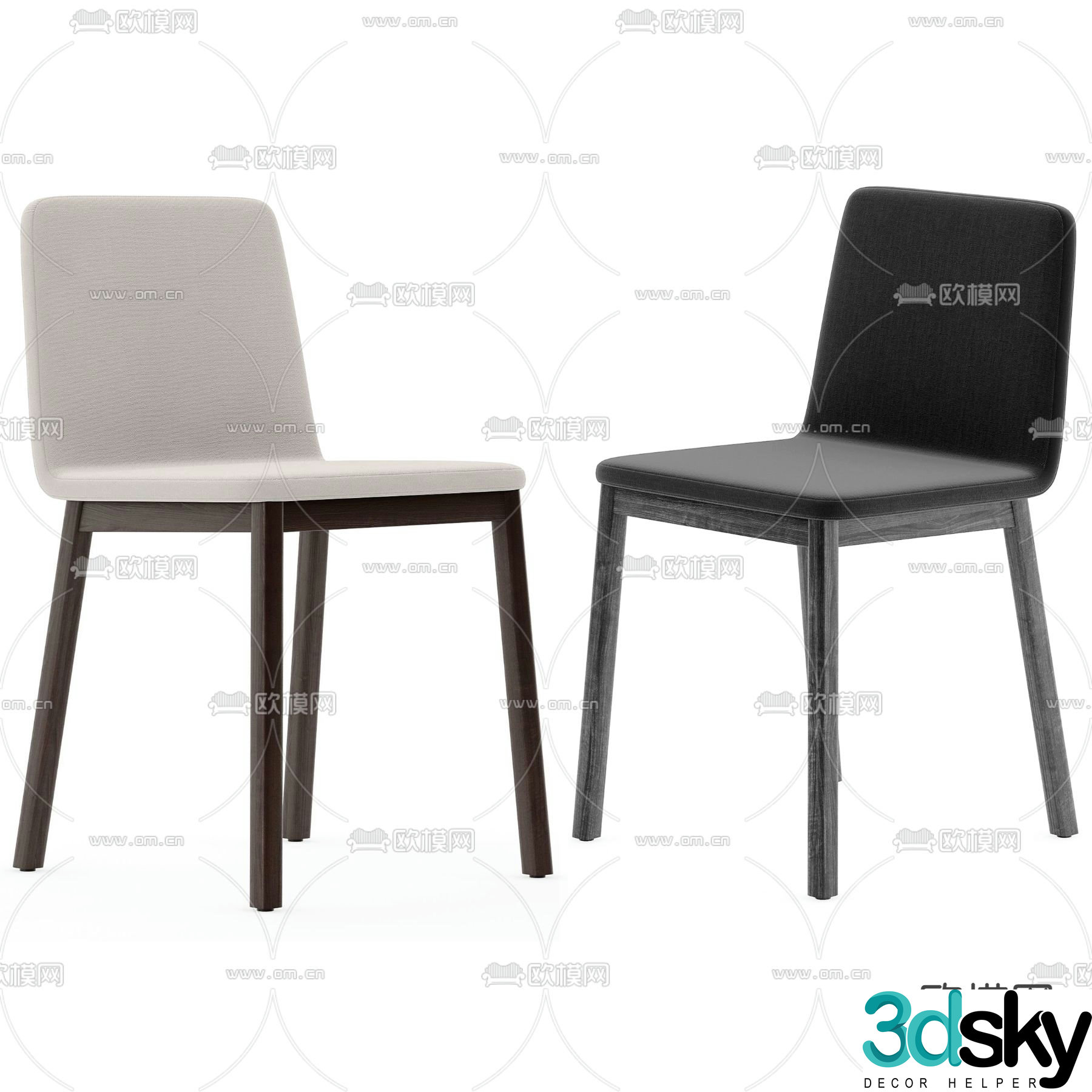 Poliform modern chair dining chair 3d model