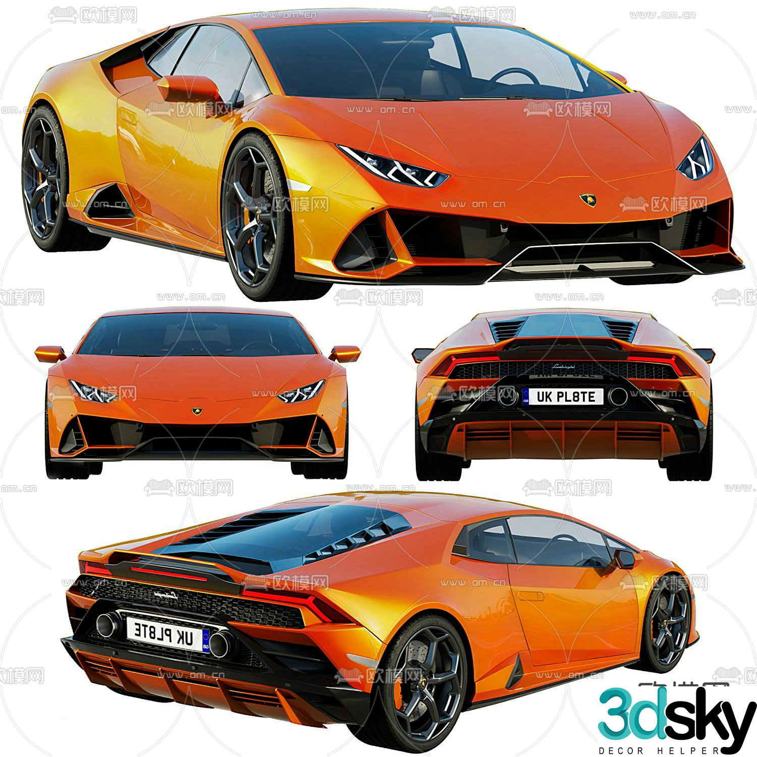 modern lamborghini sports car car 3d model