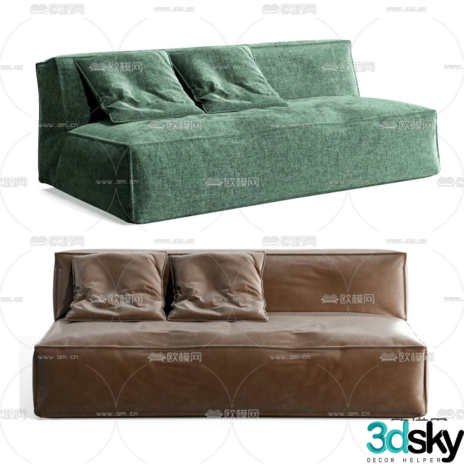 Baxter multi-person sofa 3d model