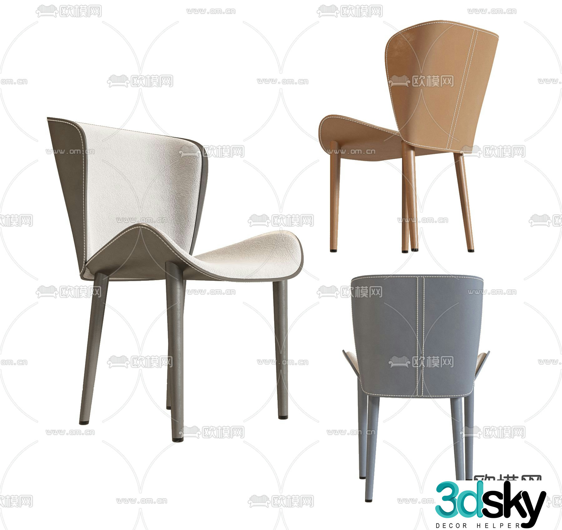 Minotti single chair 3d model