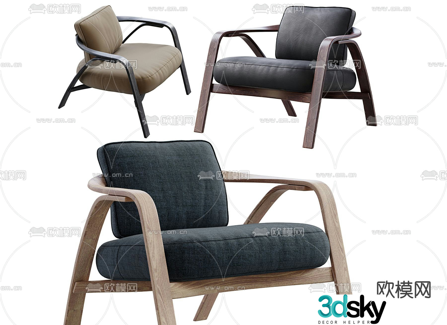 Flexform leisure chair 3d model