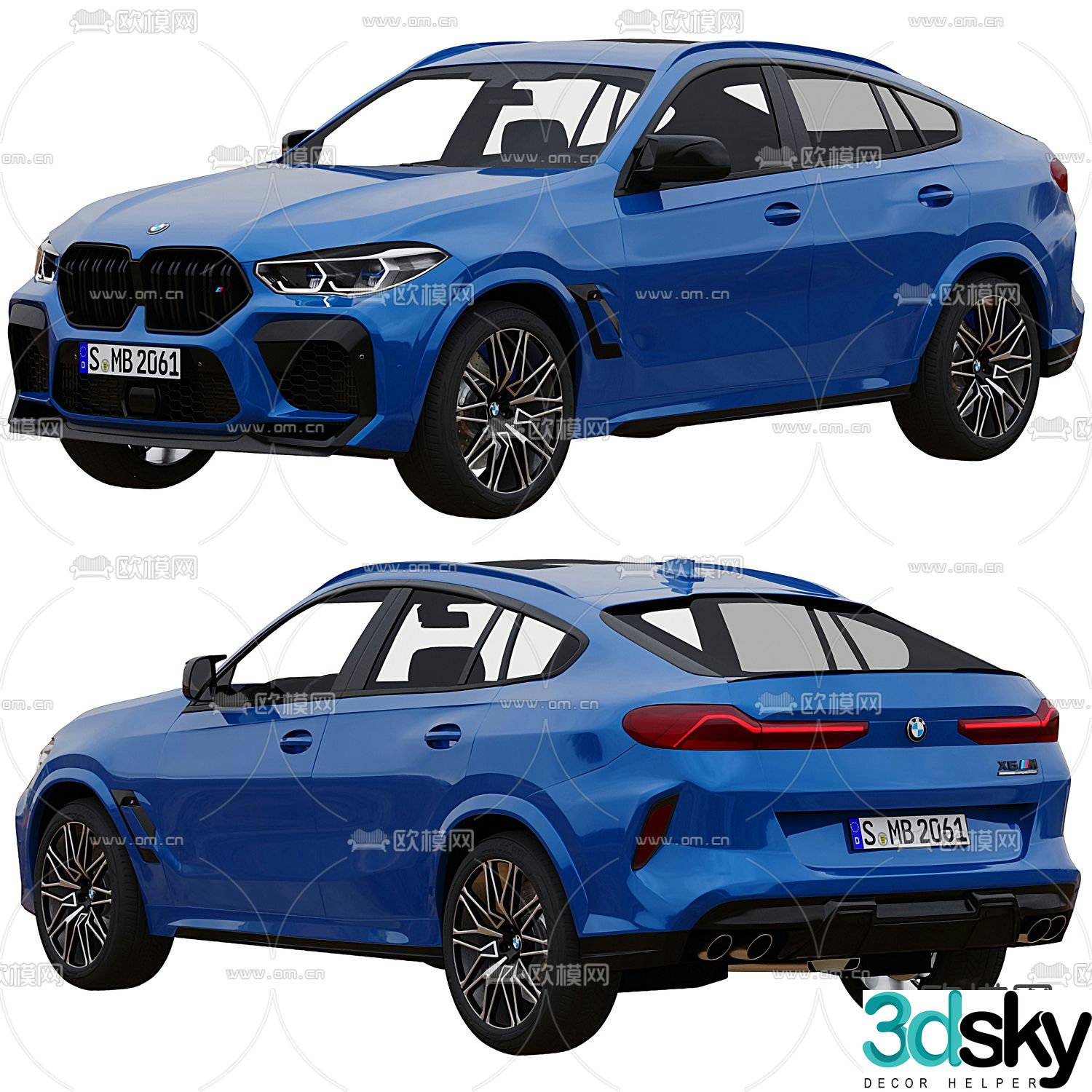 bmw car coupe car 3d model