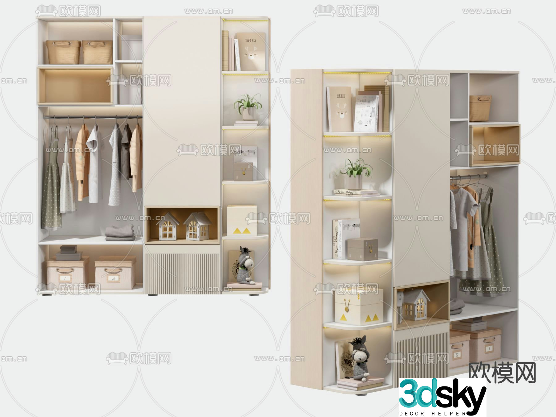 Modern children’s wardrobe wardrobe 3d model