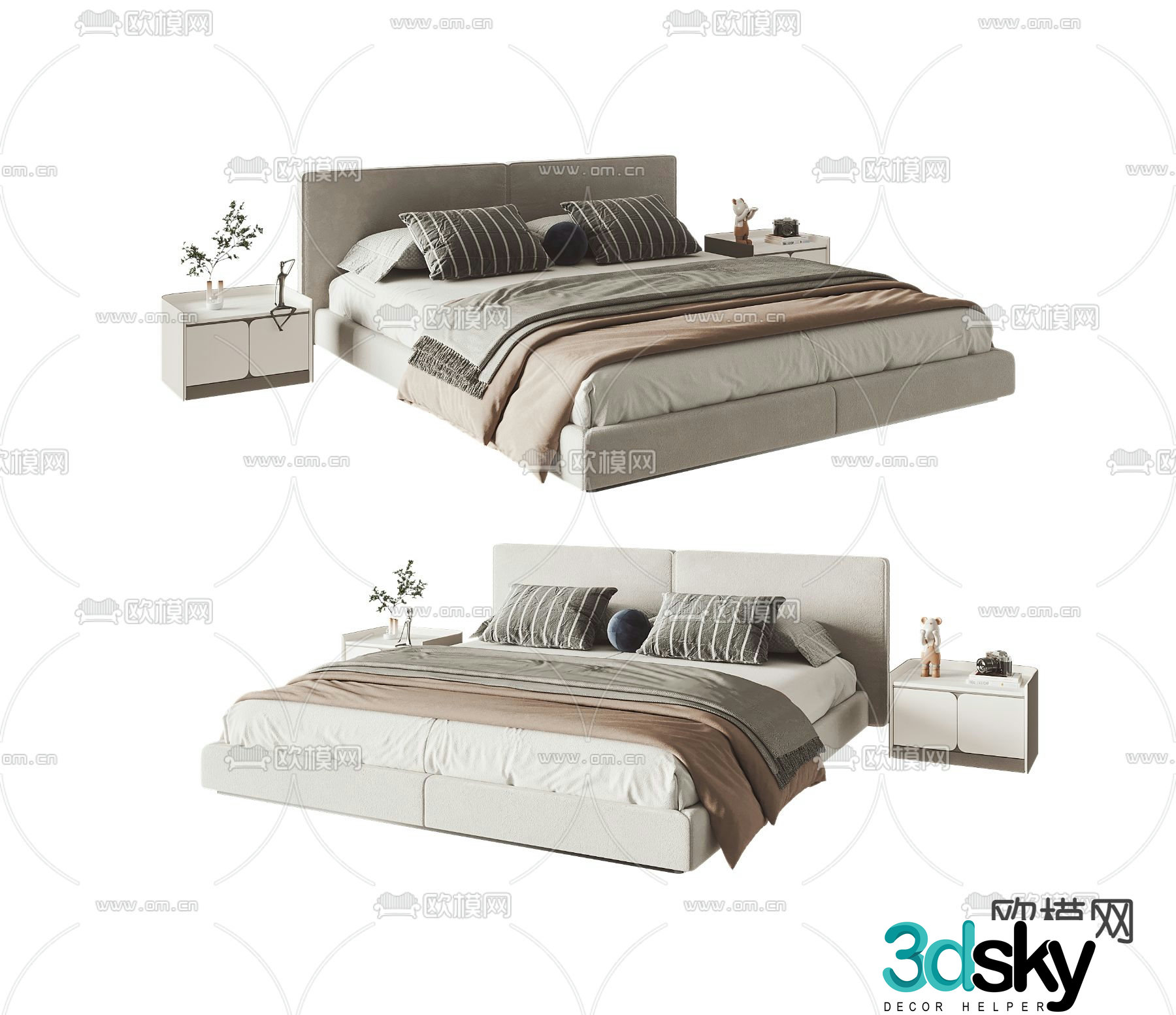 Poliform double bed 3d model