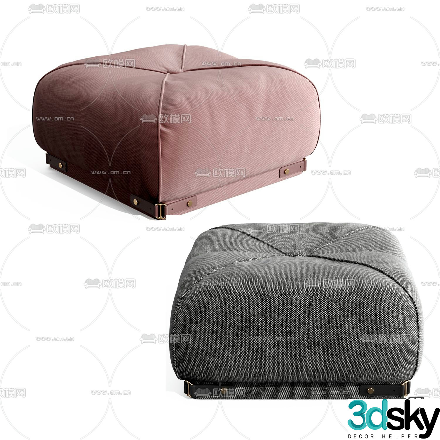 Natuzzi sofa stool 3d model