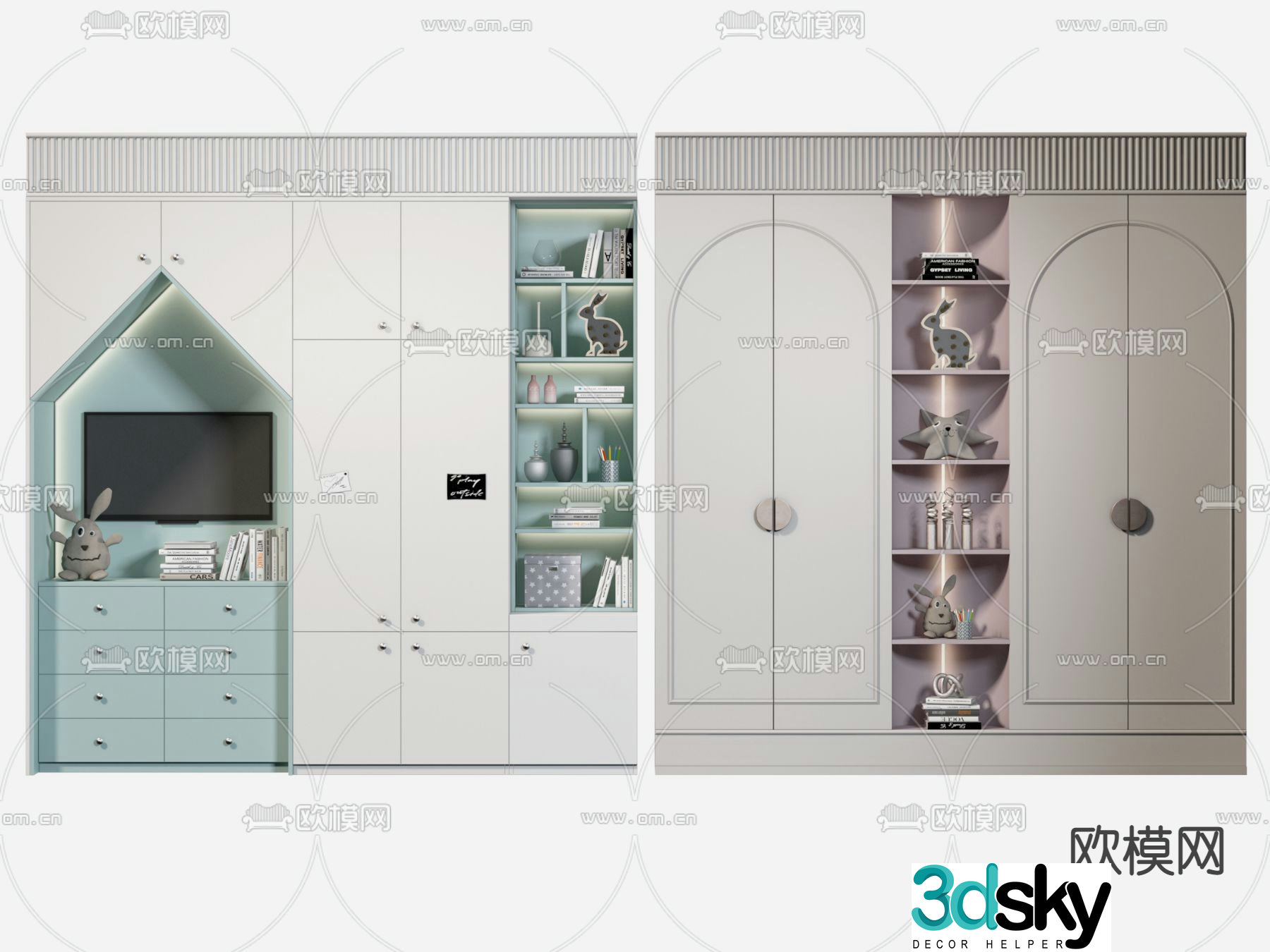Modern children’s wardrobe wardrobe 3d model